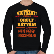 PRINTFASHION Van egy őrült bátyám - Férfi pulóver - Fekete