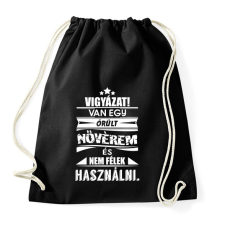 PRINTFASHION Van egy őrült nővérem és... - Sportzsák, Tornazsák - Fekete tornazsák