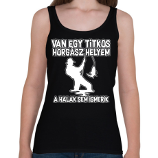 PRINTFASHION Van egy titkos horgász helyem - Női atléta - Fekete