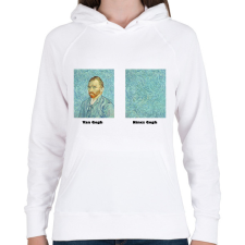 PRINTFASHION Van Gogh - nincs Gogh - Női kapucnis pulóver - Fehér női pulóver, kardigán