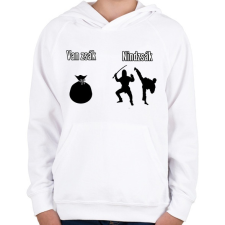PRINTFASHION van zsák - nindzsák - Gyerek kapucnis pulóver - Fehér gyerek pulóver, kardigán