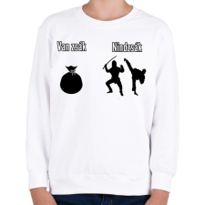 PRINTFASHION van zsák - nindzsák - Gyerek pulóver - Fehér gyerek pulóver, kardigán