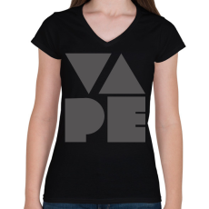 PRINTFASHION VAPE - Női V-nyakú póló - Fekete