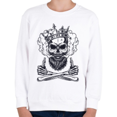 PRINTFASHION Vaper koponya - Gyerek pulóver - Fehér