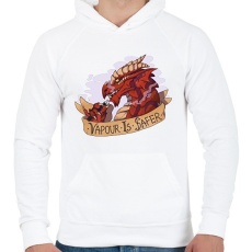 PRINTFASHION Vapour is safer - Férfi kapucnis pulóver - Fehér