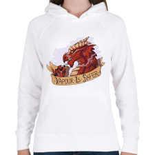 PRINTFASHION Vapour is safer - Női kapucnis pulóver - Fehér női pulóver, kardigán