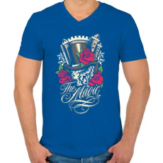 PRINTFASHION Varázslat - Férfi V-nyakú póló - Királykék