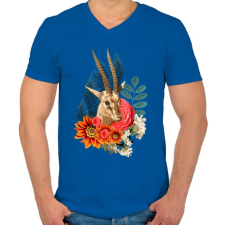 PRINTFASHION Varázslatos antilop - Férfi V-nyakú póló - Királykék férfi póló