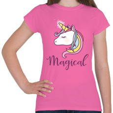 PRINTFASHION Varázslatos egyszarvú - Női póló - Rózsaszín