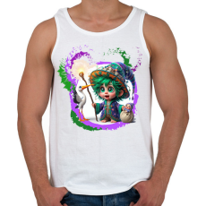 PRINTFASHION Varázslófiú gólyával és kisbabával - Férfi atléta - Fehér