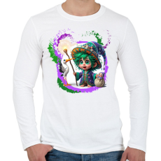 PRINTFASHION Varázslófiú gólyával és kisbabával - Férfi hosszú ujjú póló - Fehér