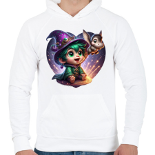 PRINTFASHION Varázslófiú vízilóval - Férfi kapucnis pulóver - Fehér férfi pulóver, kardigán