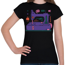 PRINTFASHION Varrógép - Női póló - Fekete