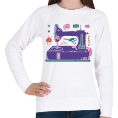 PRINTFASHION Varrógép - Női pulóver - Fehér