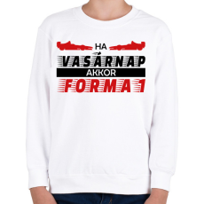 PRINTFASHION Vasárnap - Forma 1 - Gyerek pulóver - Fehér