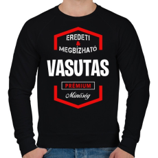 PRINTFASHION Vasutas prémium minőség - Férfi pulóver - Fekete