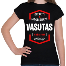 PRINTFASHION Vasutas prémium minőség - Női póló - Fekete