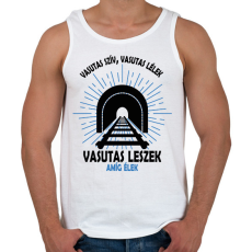 PRINTFASHION Vasutas szív, lélek - Férfi atléta - Fehér