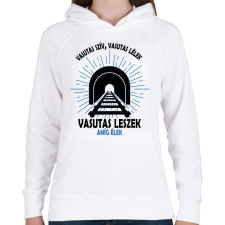 PRINTFASHION Vasutas szív, lélek - Női kapucnis pulóver - Fehér női pulóver, kardigán
