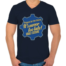 PRINTFASHION Vault Secure - Férfi V-nyakú póló - Sötétkék