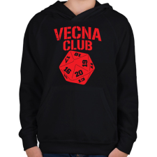 PRINTFASHION Vecna Club - Gyerek kapucnis pulóver - Fekete gyerek pulóver, kardigán