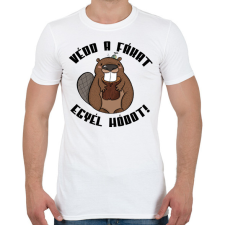 PRINTFASHION Védd a fákat egyél hódot - Férfi póló - Fehér férfi póló