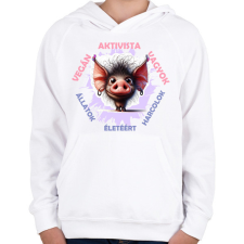 PRINTFASHION Vegán aktivista póló - Gyerek kapucnis pulóver - Fehér gyerek pulóver, kardigán