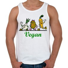 PRINTFASHION Vegán - gyökérzöldségek - Férfi atléta - Fehér