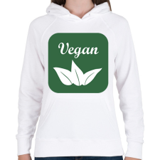 PRINTFASHION Vegán logó - Női kapucnis pulóver - Fehér női pulóver, kardigán