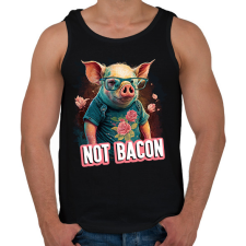 PRINTFASHION Vegán malac - not bacon - Férfi atléta - Fekete atléta, trikó