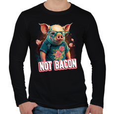 PRINTFASHION Vegán malac - not bacon - Férfi hosszú ujjú póló - Fekete