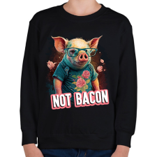 PRINTFASHION Vegán malac - not bacon - Gyerek pulóver - Fekete gyerek pulóver, kardigán