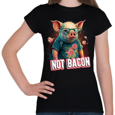 PRINTFASHION Vegán malac - not bacon - Női póló - Fekete női póló