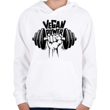 PRINTFASHION Vegan Power - Gyerek kapucnis pulóver - Fehér gyerek pulóver, kardigán