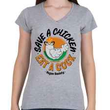 PRINTFASHION Vegan Society-01 - Női V-nyakú póló - Sport szürke női póló