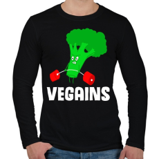 PRINTFASHION Vegans - Férfi hosszú ujjú póló - Fekete