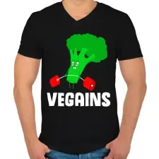 PRINTFASHION Vegans - Férfi V-nyakú póló - Fekete férfi póló