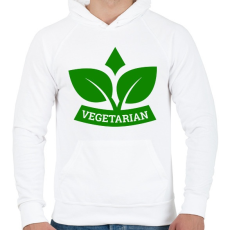 PRINTFASHION Vegetarian  - Férfi kapucnis pulóver - Fehér