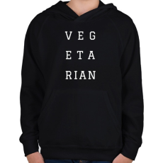 PRINTFASHION Vegetarian - Gyerek kapucnis pulóver - Fekete