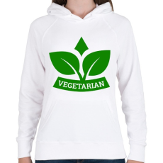 PRINTFASHION Vegetarian  - Női kapucnis pulóver - Fehér