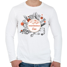 PRINTFASHION Vegetáriánus élet - Férfi hosszú ujjú póló - Fehér férfi póló