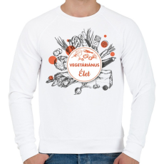 PRINTFASHION Vegetáriánus élet - Férfi pulóver - Fehér