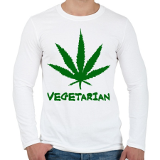 PRINTFASHION Vegetáriánus - Férfi hosszú ujjú póló - Fehér férfi póló