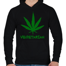 PRINTFASHION Vegetáriánus - Férfi kapucnis pulóver - Fekete