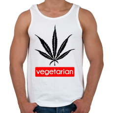 PRINTFASHION Vegetáriánusoknak - Férfi atléta - Fehér