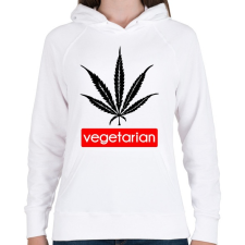PRINTFASHION Vegetáriánusoknak - Női kapucnis pulóver - Fehér női pulóver, kardigán