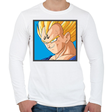 PRINTFASHION Vegita - Férfi hosszú ujjú póló - Fehér férfi póló