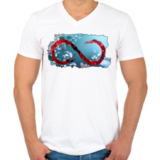 PRINTFASHION Végtelen. - Férfi V-nyakú póló - Fehér férfi póló