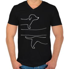 PRINTFASHION végtelen tacsi fehér - Férfi V-nyakú póló - Fekete férfi póló