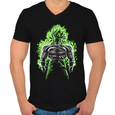 PRINTFASHION Végtelen zöld erő - Férfi V-nyakú póló - Fekete férfi póló